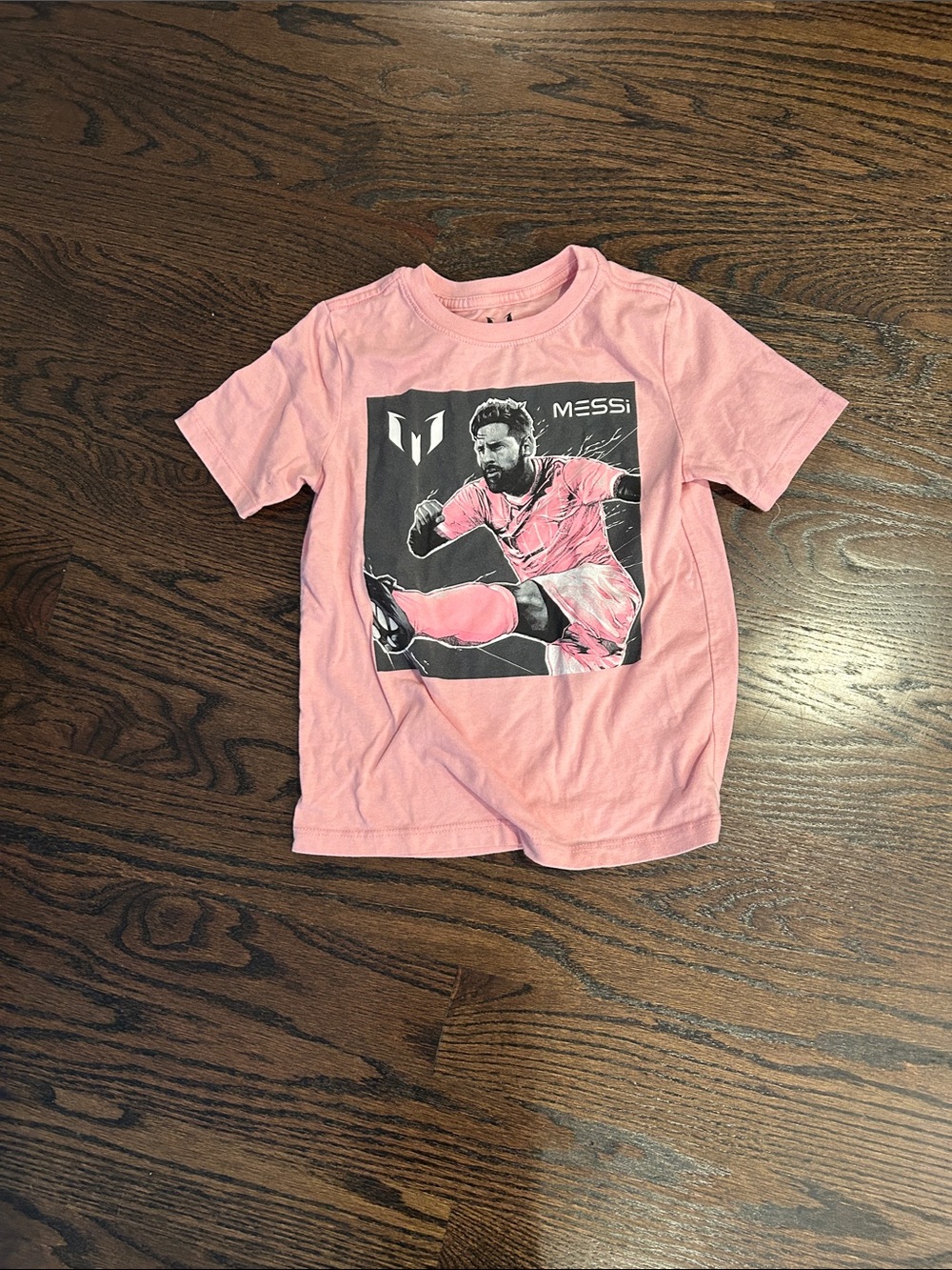Kids Messi Pink Soccer Star Graphic Tee